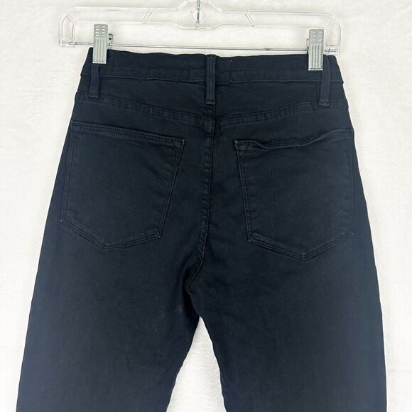 Frame Le High Straight Jeans in Film Noir Black Size 24 Stretch - Picture 4 of 7